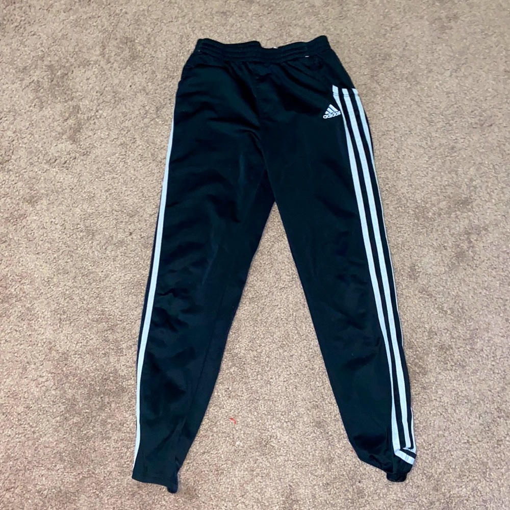 Black Adidas track pants